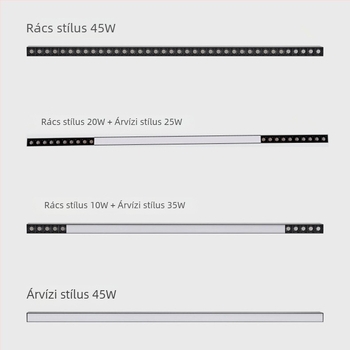 Hosszú LED-sávos függesztett lámpa konferenciatermekbe, munkaállomásokra, étkező- és teásasztalokhoz, anti-glare szemvédő rács