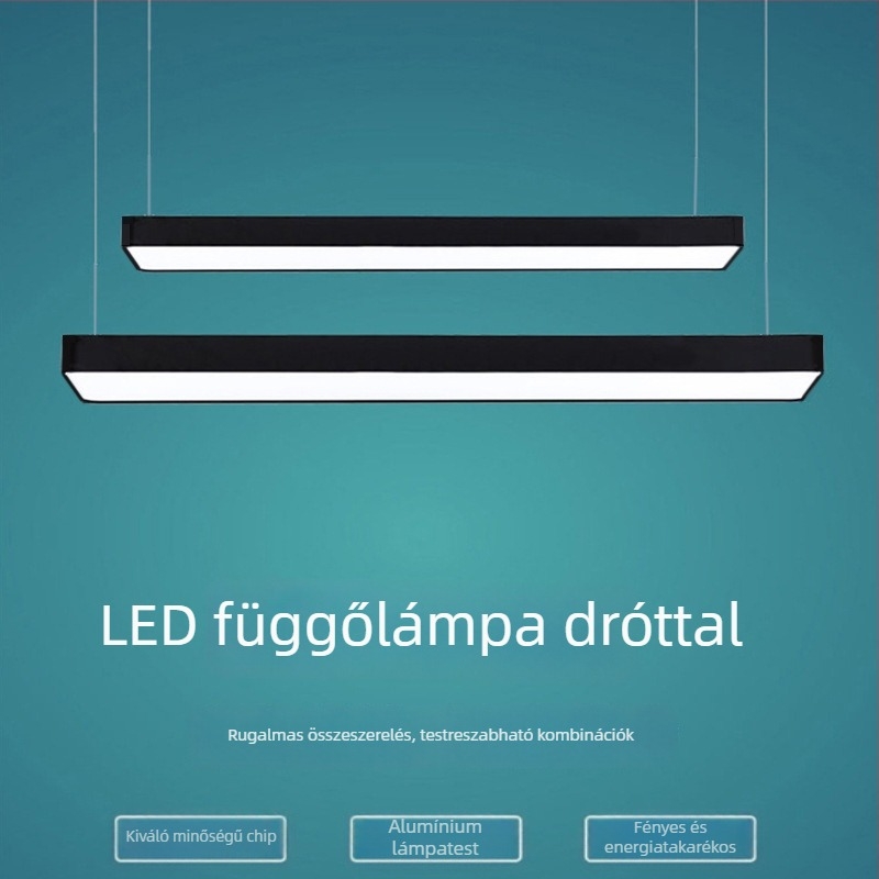 LED lineáris mennyezeti világítás – irodának, edzőteremnek és osztálynak; téglalap alakú fény