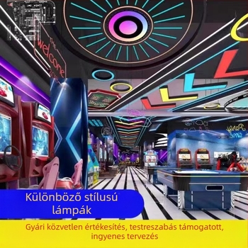 Hexagon gyűrű alakú függesztett lámpa – arcade stílusú világítás Internet kávézók, játékszobák és edzőtermek számára, testre szabható világítás