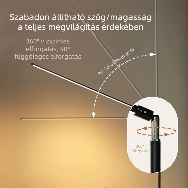 LED állólámpa nappalira és hálószobába, olvasáshoz állítható fény, modern minimalista dizájn