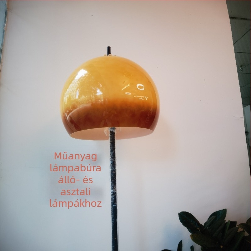 Naplemente színű műanyag lámpabúra, átmérő 30 cm x 25 cm, állólámpához, narancs-grapefruit szín, szemvédő, kreatív csillár, raktáron
