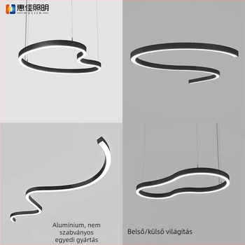 S‑alakú LED függőlámpa, személyre szabott irodáknak, edzőtermeknek, üzleteknek és előcsarnokoknak