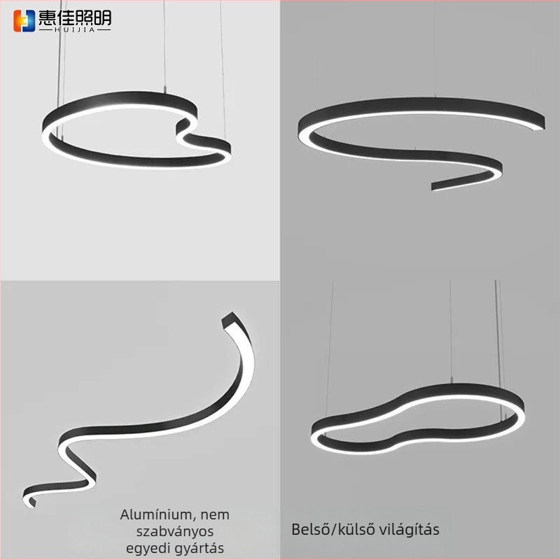 S‑alakú LED függőlámpa, személyre szabott irodáknak, edzőtermeknek, üzleteknek és előcsarnokoknak