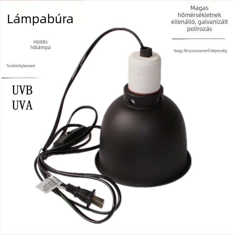 Fém lámpabúra hüllők számára, 5,5 hüvelyk, megerősített UVB/UVA visszaverődés