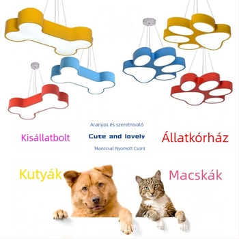 Csont- és medvetalp formájú LED mennyezeti lámpa – rajzfilmszerű világítás állatboltokba, óvodákba és könyvtárakba