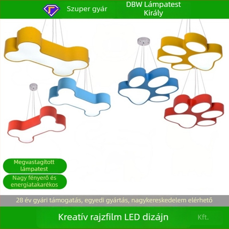 Csont- és medvetalp formájú LED mennyezeti lámpa – rajzfilmszerű világítás állatboltokba, óvodákba és könyvtárakba