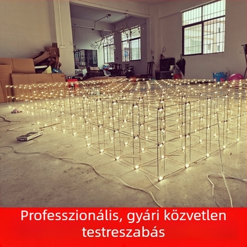 Nagy üvegcsillár a szálloda előcsarnokába, kubikus csillagfény dizájn, testreszabható