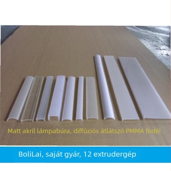 PMMA és PC difúziós lámpabúrák, tartósak, matt tejfehér, UV-álló, nem sárguló, LED világításhoz
