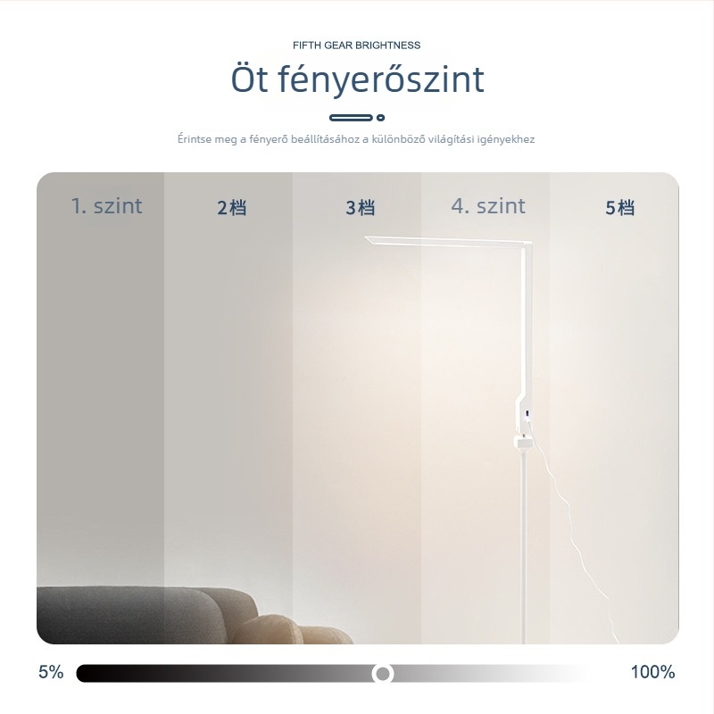 LED álló lámpa nappalira és hálószobába, állítható színhőmérséklet, fényerő és memória funkció