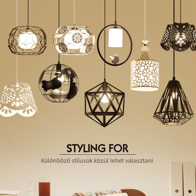 Kovácsolt vasból készült asztali függőlámpa textil árnyékolóval, fehér, cilindrikus formájú, modern minimalist dizájn