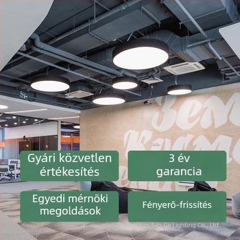 LED gyűrűlámpa – letisztult, modern kör lámpa mennyezeti irodába, tárgyalóba, üzletekbe, Internet-kávézóba, edzőterembe