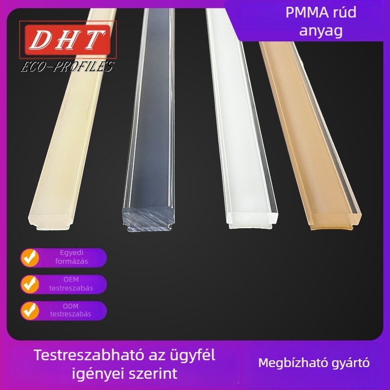 Két színű akril rúd diffúziós LED világításhoz, PMMA extrudált