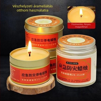 One Smell Szagtalan vészvilágítás gyertya, hengeres paraffin gyertya kültéri használatra, vízálló és szélálló