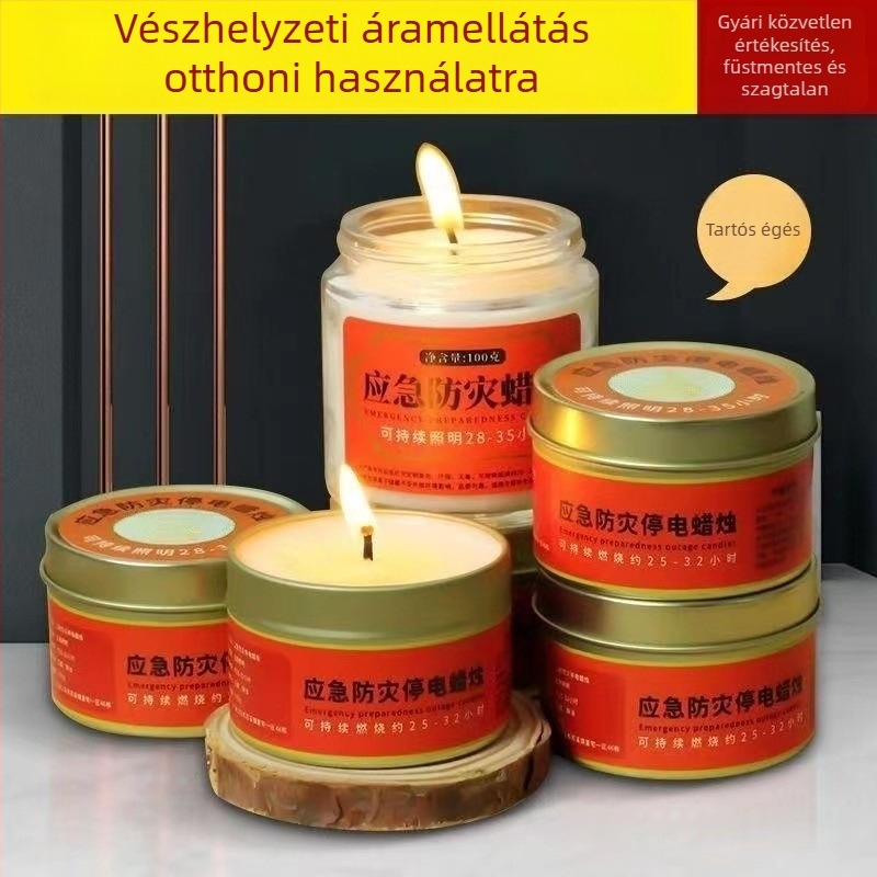 One Smell Szagtalan vészvilágítás gyertya, hengeres paraffin gyertya kültéri használatra, vízálló és szélálló