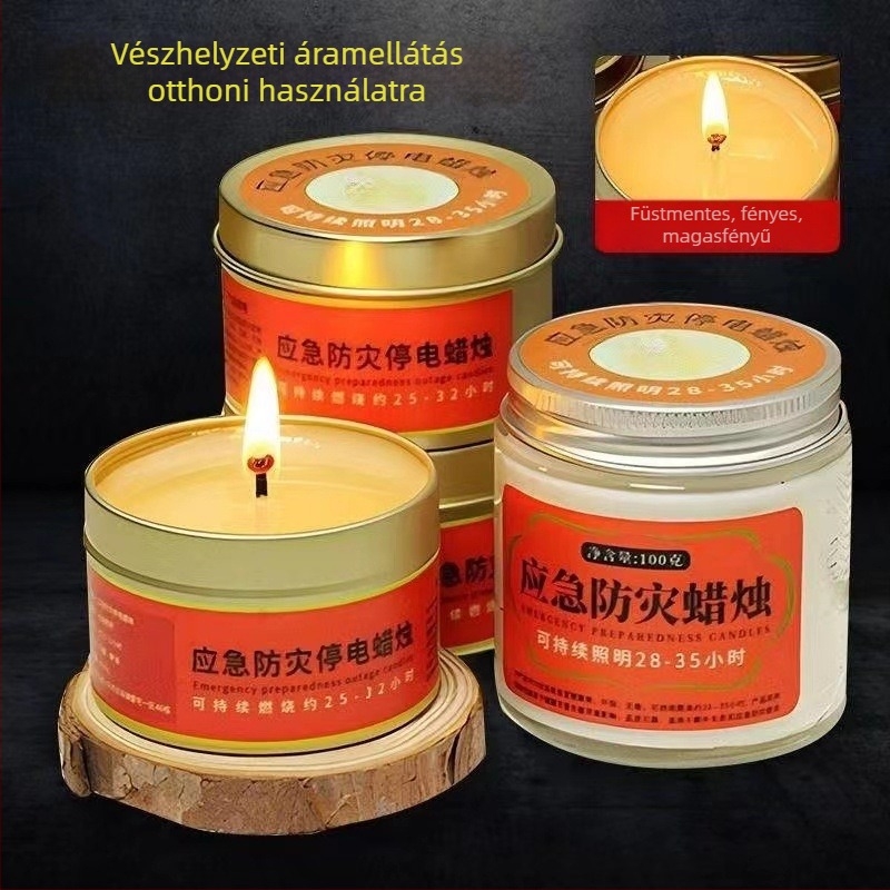 One Smell Szagtalan vészvilágítás gyertya, hengeres paraffin gyertya kültéri használatra, vízálló és szélálló