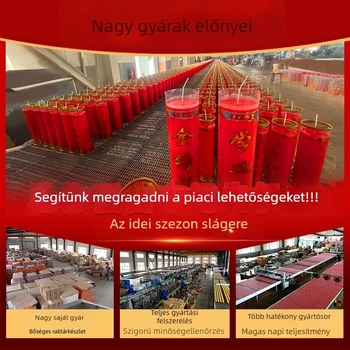 Holy Treasure cilindrikus buddhista viaszgyertya lámpa Buddha számára, nyomtatott felirattal „Arany Lista” az akadémiai fejlődés támogatására