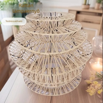 Fonott rattan lámpabura függőlámpához, dekoratív, testreszabható