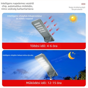 Integrált napelemes utcai világítás vidéki területekre és udvarokra, kültéri tájvilágítás nagy teljesítménnyel