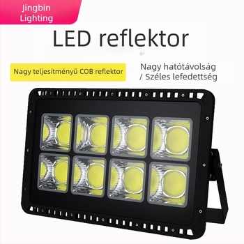 Kültéri LED-floodlight, vízálló, nagy teljesítményű világítótest, 100W/200W/400W, fekete ház