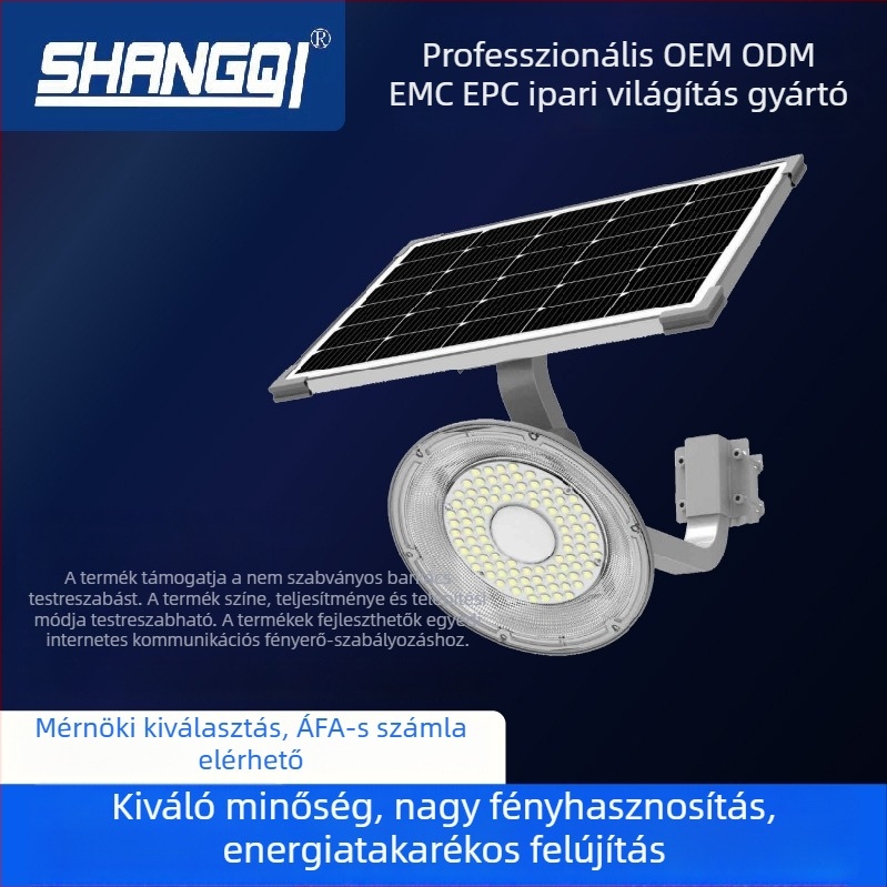 LED napelemes utcai lámpa, kültéri vízálló, nagy teljesítményű, IP65, házhoz és kerthez