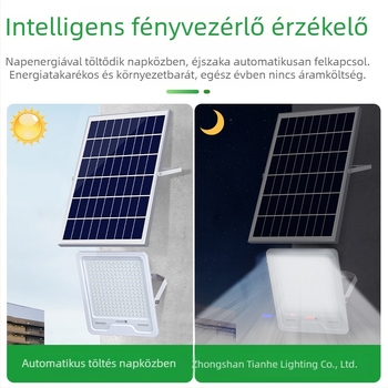 Napelemes kültéri LED utcaslámpa házhoz és kerthez, IP67 vízálló, nagy teljesítményű, rendkívül fényes világítás