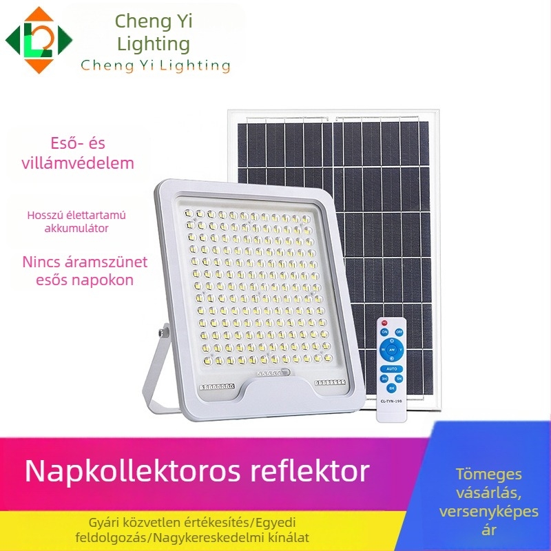 Napelemes kültéri LED utcaslámpa házhoz és kerthez, IP67 vízálló, nagy teljesítményű, rendkívül fényes világítás