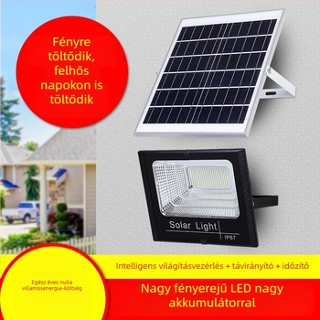Napelemes kerti LED-reflektor, IP65 vízálló, nagy teljesítményű kültéri utcai lámpa háztartási használatra