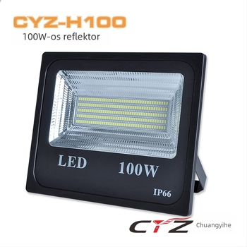 Napelemes kültéri LED utcai lámpa 100W, fehér fény IP65