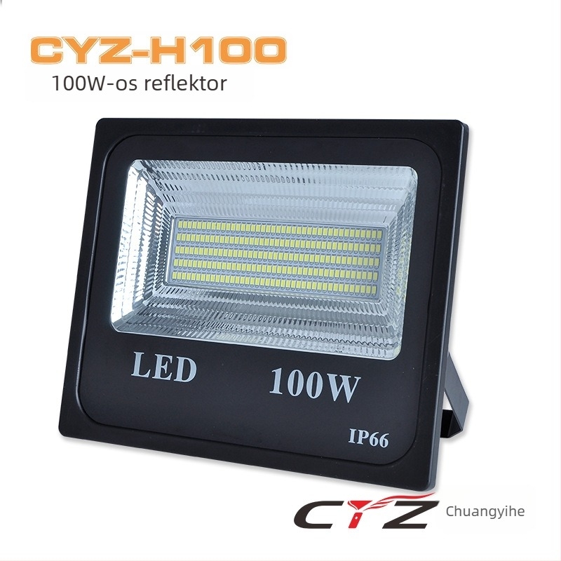 Napelemes kültéri LED utcai lámpa 100W, fehér fény IP65