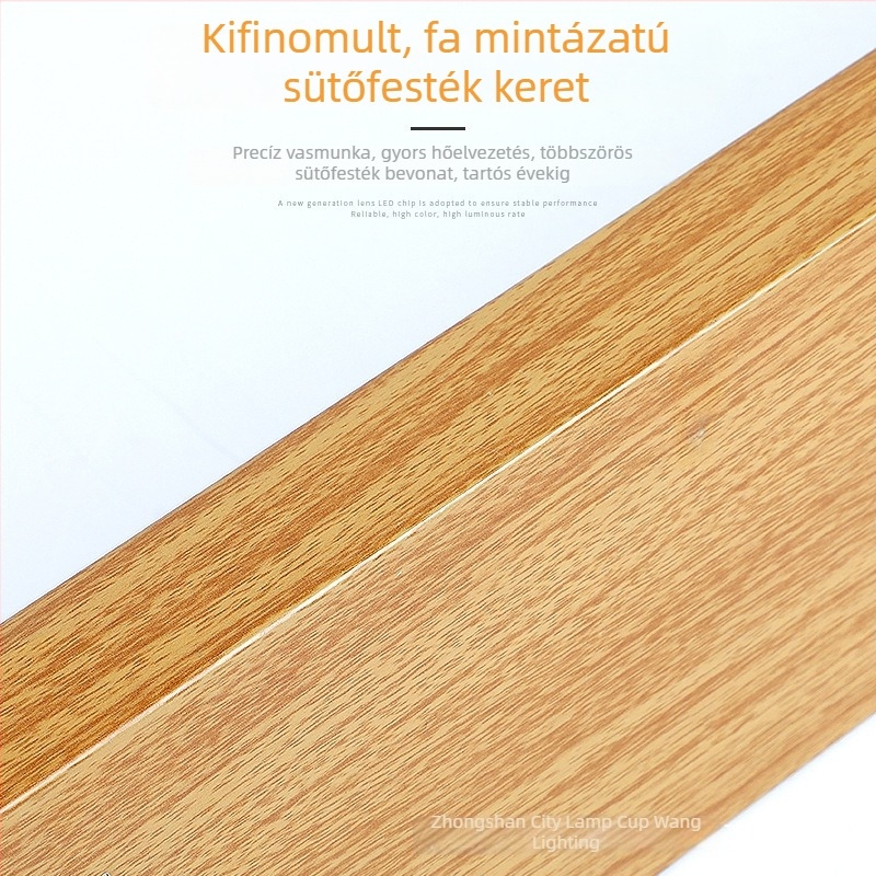 Fa textúrájú hosszú LED-függesztőlámpa irodába, edzőterembe, óvodába, bevásárlóközpontba és szupermarketbe