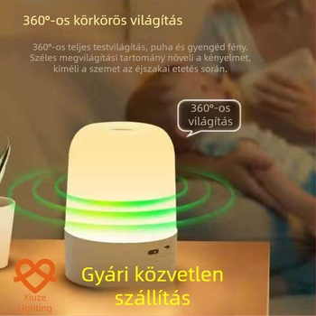 Szemvédő LED asztali lámpa egyedi logóval, éjjeli lámpa az ágy mellett alváshoz és baba etetéséhez, dekoratív hangulatvilágítás érintéses vezérléssel