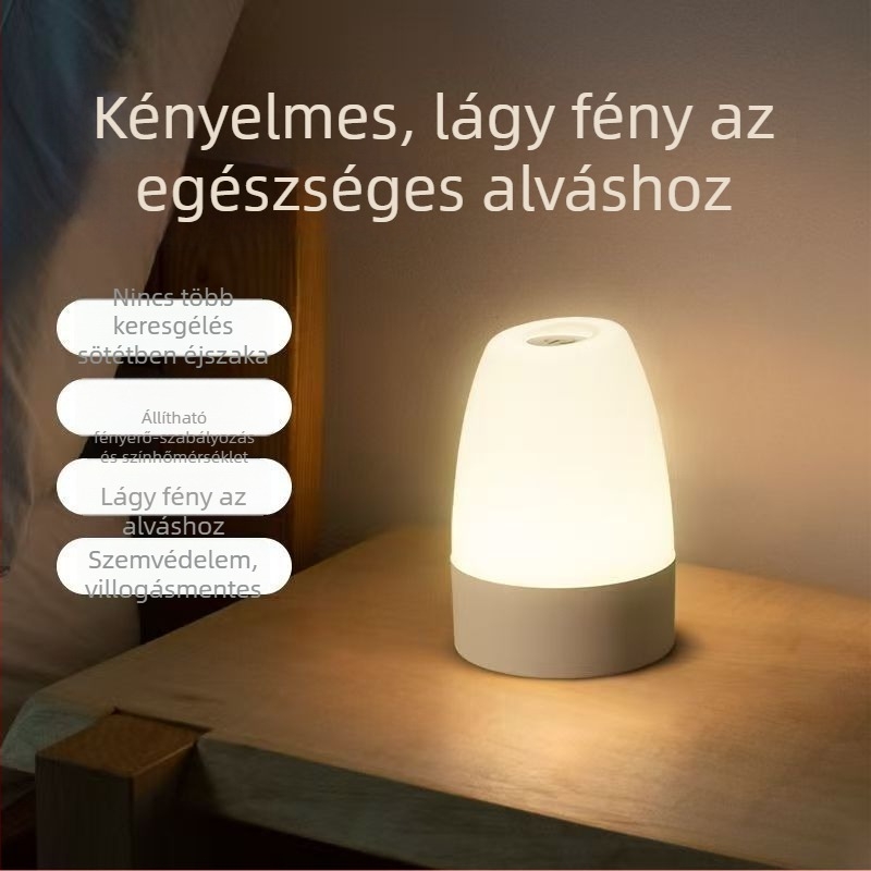 Szemvédő LED asztali lámpa egyedi logóval, éjjeli lámpa az ágy mellett alváshoz és baba etetéséhez, dekoratív hangulatvilágítás érintéses vezérléssel