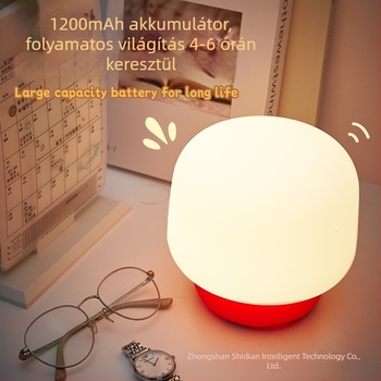 Szilikonból készült gomba alakú érintéses éjjeli lámpa, újratölthető, dekoratív LED világítás az éjjeliszekrényre