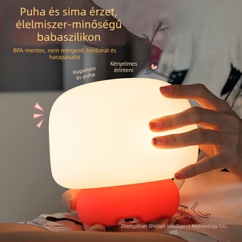 Szilikonból készült gomba alakú érintéses éjjeli lámpa, újratölthető, dekoratív LED világítás az éjjeliszekrényre
