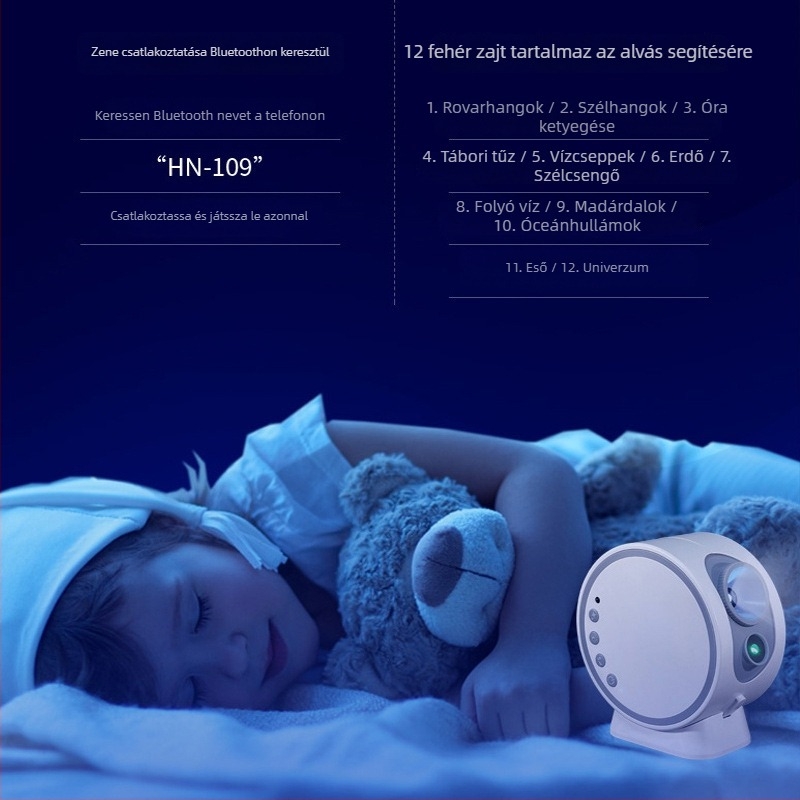 Új Galaktikus csillagos égű lámpa, állítható fókuszú vetítéssel és hangulatos éjszakai fénnyel.
