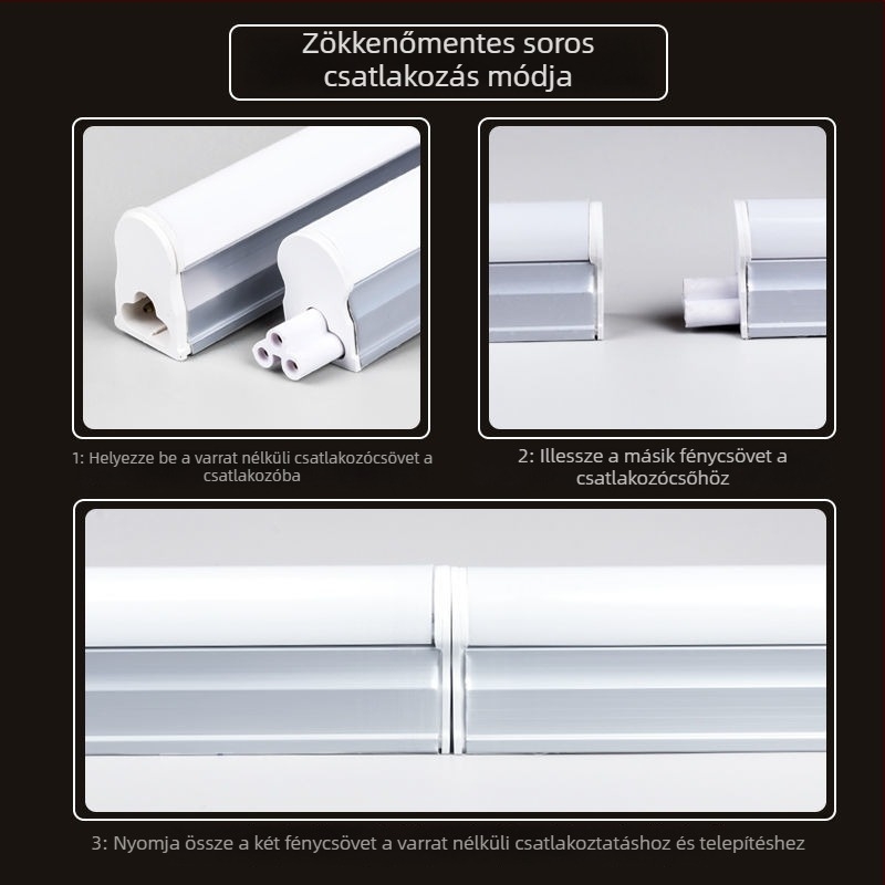 LED T5 cső, négyzet alakú, teljes műanyag, T8 integrált lámpa otthoni használatra