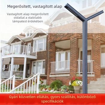 Napelemes LED kerti lámpa, 3-3.5 m magas, kültéri vízálló gyep- és parkvilágításhoz, hét részes alumínium profilú tájvilágítás