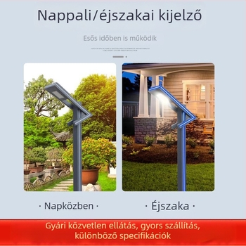 Napelemes LED kerti lámpa, 3-3.5 m magas, kültéri vízálló gyep- és parkvilágításhoz, hét részes alumínium profilú tájvilágítás