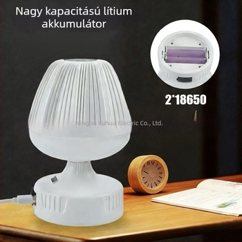 Okos LED asztali lámpa USB töltőporttal, kompakt éjjeli lámpa hálószobához szemvédelmet biztosítva