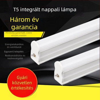 T5 LED cső, integrált otthoni világítás, 1,2 m, teljes készlet tartóval, meleg fény