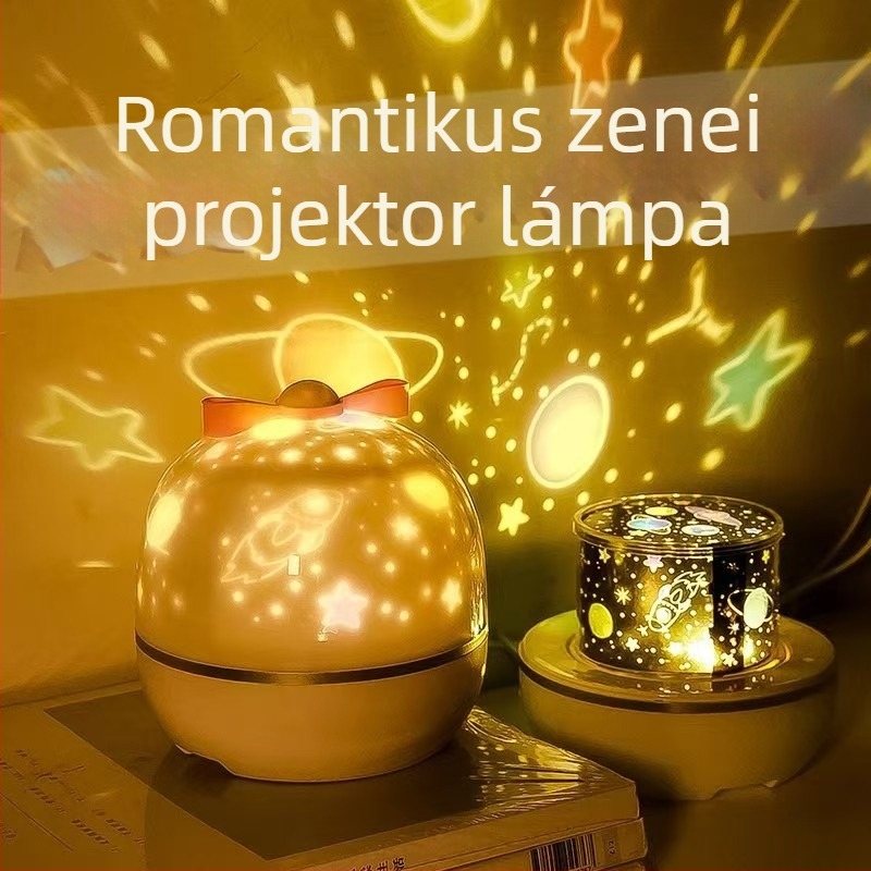 Csillagos ég projektor hálószobára, hangulatos éjszakai fény, Bluetooth zenei hangszer, romantikus álom hatású világítás, gyerekek születésnapi ajándék
