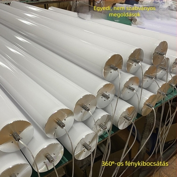 360° LED akrilcső, testre szabható kör alakú függőlámpa irodai dekorációhoz