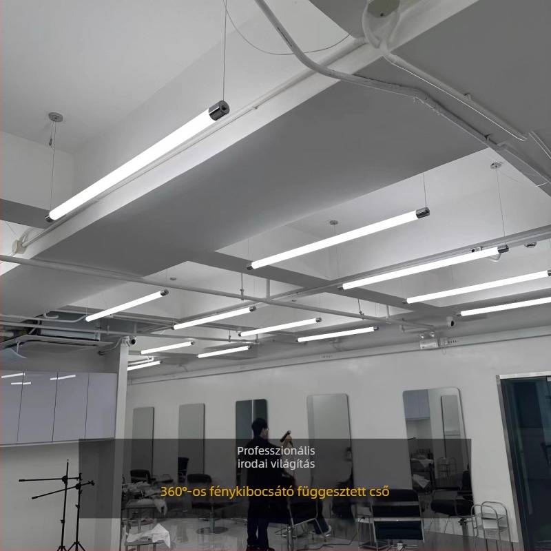 360° LED akrilcső, testre szabható kör alakú függőlámpa irodai dekorációhoz