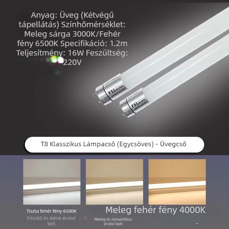 Foshan Lighting T8 Dazzling sorozat LED cső, 18W, 1,2 m, nappali fény, kétvégű bemenet