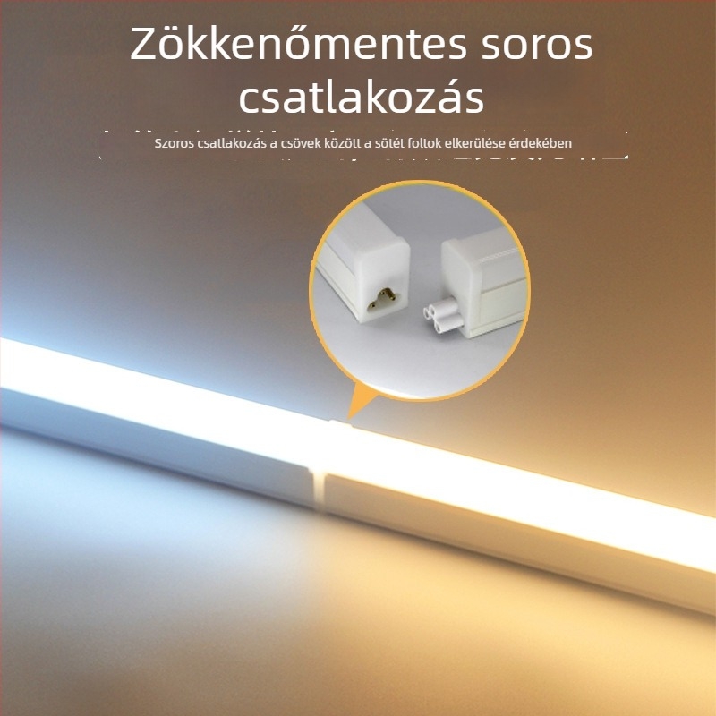 LED T5 integrált cső, négyzet alakú PVC, 1,2 m hosszú, szuper fényes nappali fény