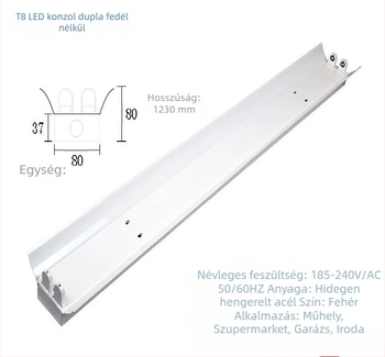 LED nappali energiatakarékos lámpa, LED T8 cső integrált tartóval, 0.6/0.9/1.2 m hosszú, egyszeres vagy dupla sík fedél