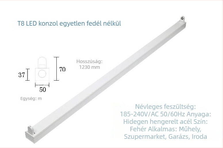 LED nappali energiatakarékos lámpa, LED T8 cső integrált tartóval, 0.6/0.9/1.2 m hosszú, egyszeres vagy dupla sík fedél