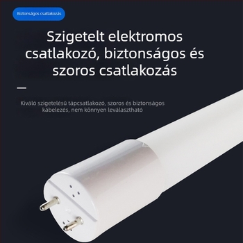 T8 teljesen műanyagból készült, osztott dizájnnal LED cső, 1,2 m, 16 W, 220 V, G13 aljzat, 96x2835 LED, 5000 lm, CRI 75, IP20, beltéri világítás