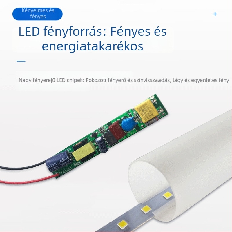 T8 teljesen műanyagból készült, osztott dizájnnal LED cső, 1,2 m, 16 W, 220 V, G13 aljzat, 96x2835 LED, 5000 lm, CRI 75, IP20, beltéri világítás