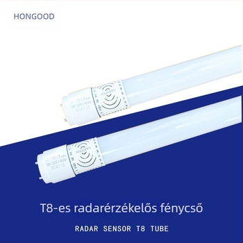 T8 LED cső mikrohullámú radar szenzorral garázsba, 18W, 120 cm hosszú, 1800 lm, 360° fénysugár, alumínium ház, IP20, nem dimmelhető